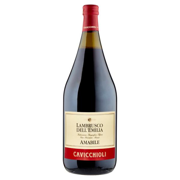 Cavicchioli Lambrusco dell'Emilia IGT Vino Frizzante - Rosso Amabile 1,5 L