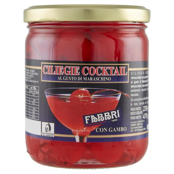 Fabbri Ciliegie Cocktail al Gusto di Maraschino 470 g