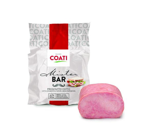 PROSCIUTTO COTTO MISTER BAR PROSCIUTTO COTTO contiene acqua aggiunta   mediPeso medio 3,50  kg