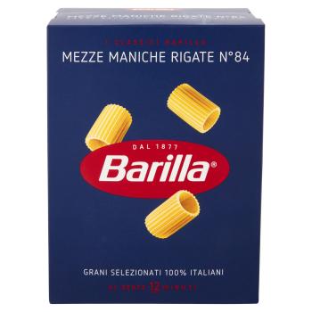 BARILLA PASTA HALF SLEEVES RIGATED N.84 100% ITALIAN WHEAT 500G