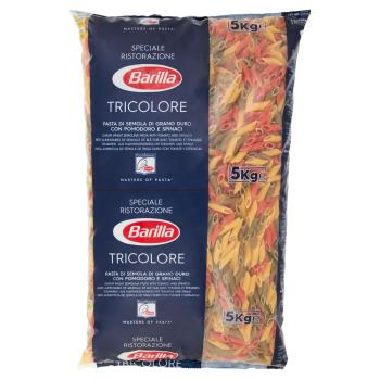 BARILLA FOR PROFESSIONALS MEZZE PENNE RIGATE TRICOLORE PASTA SPECIALTIES CATERING FOODSERVICE 5KG