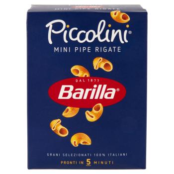 BARILLA PASTA PICCOLINI MINI PIPE RIGATED 100 % ITALIENISCHER WEIZEN 500G