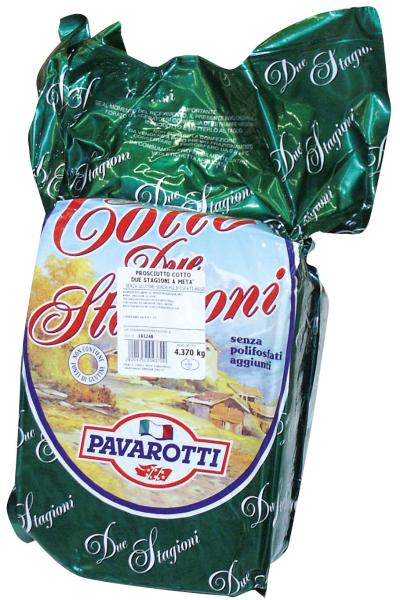 Pavarotti ProsciuttoCotto 2 Stagioni 1/2 Peso medio 4,25 kg