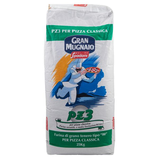 Molino Spadoni Gran Mugnaio PZ3 Farina di grano tenero tipo "00" per Pizza Classica 25 Kg