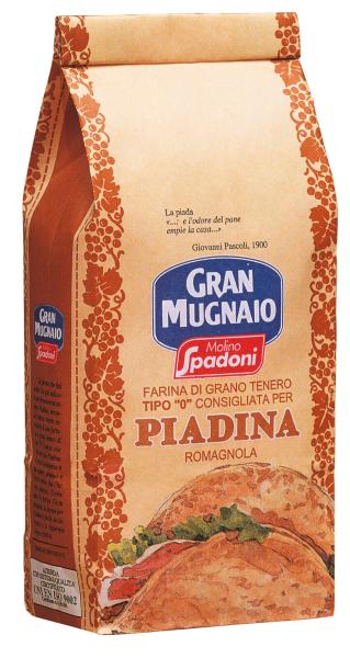 Molino Spadoni Gran Mugnaio Farina di Grano Tenero Tipo "0" Consigliata per Piadina Romagnola 1000 g