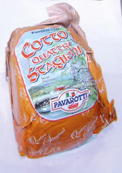 Pavarotti Prosciutto Cotto 4 Stagioni 1/2 Peso medio 3,50 kg
