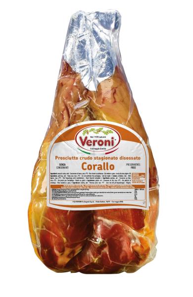 Veroni Prosciutto Crudo Stagionato Disossato Corallo Peso medio 5,60 kg