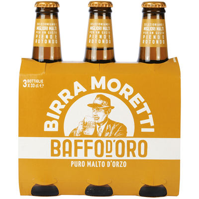 BIRRA MORETTI Birra Baffo d'oro 24 bott. VAP 33 cl