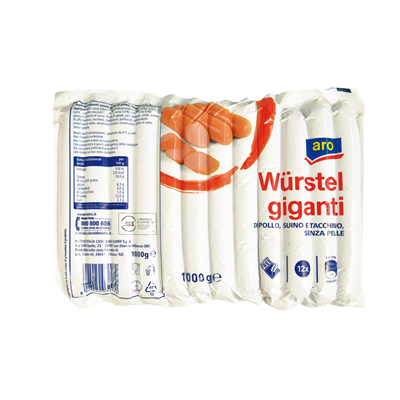 aro Hähnchen-Puten-Schweinewurst 1 Packung. Vakuumverpackt 1 kg