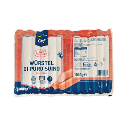 Reine Schweinswurst 1 Packung. Vakuumverpackt 1 kg