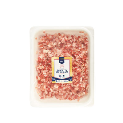 Pancetta a cubetti affumicata 1 vaschetta 1 kg