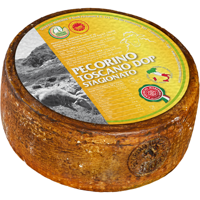 Tuscan pecorino DOP matured whole form approximately 2.6 kg