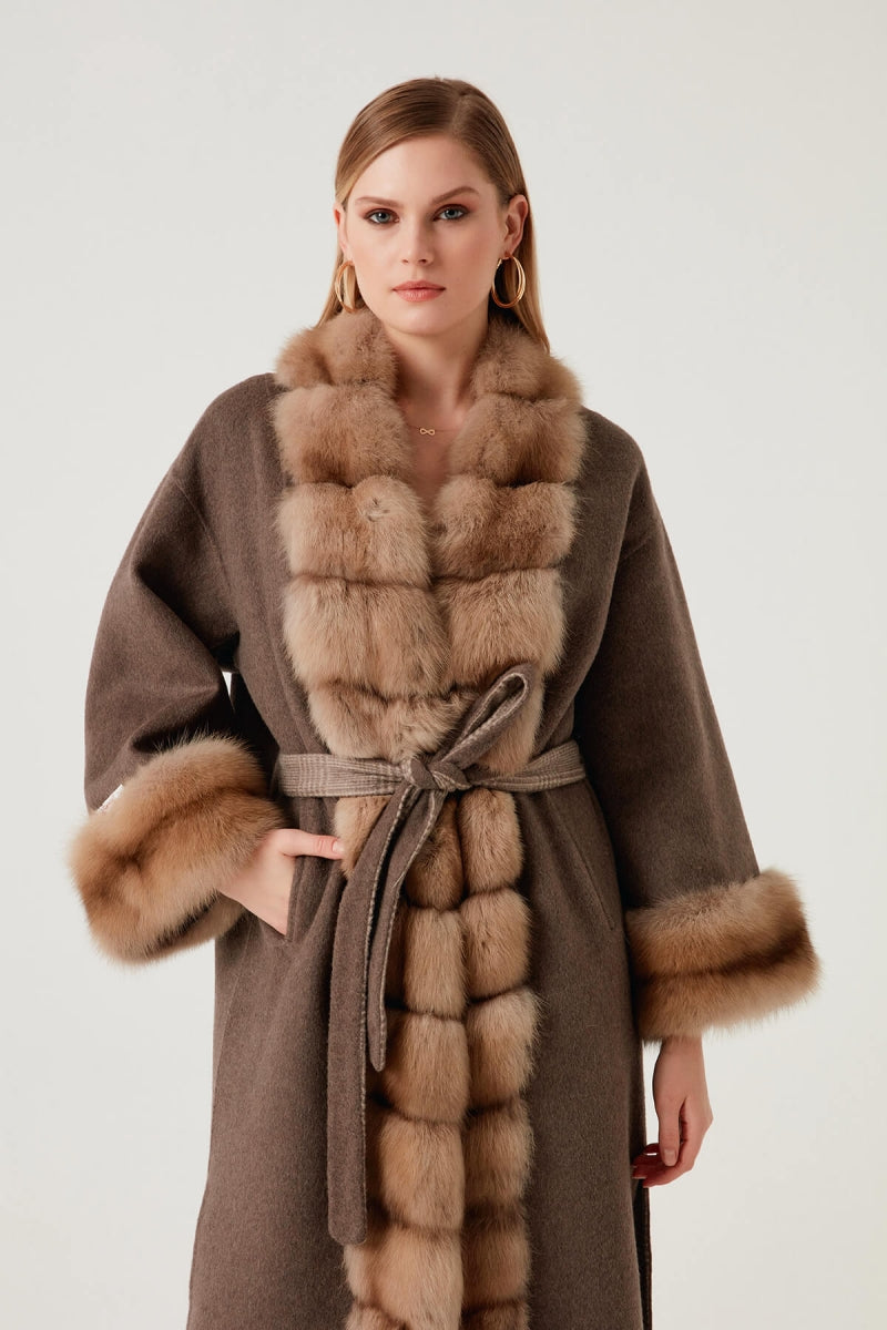 Verona Sable Fur Wool Women's Coat