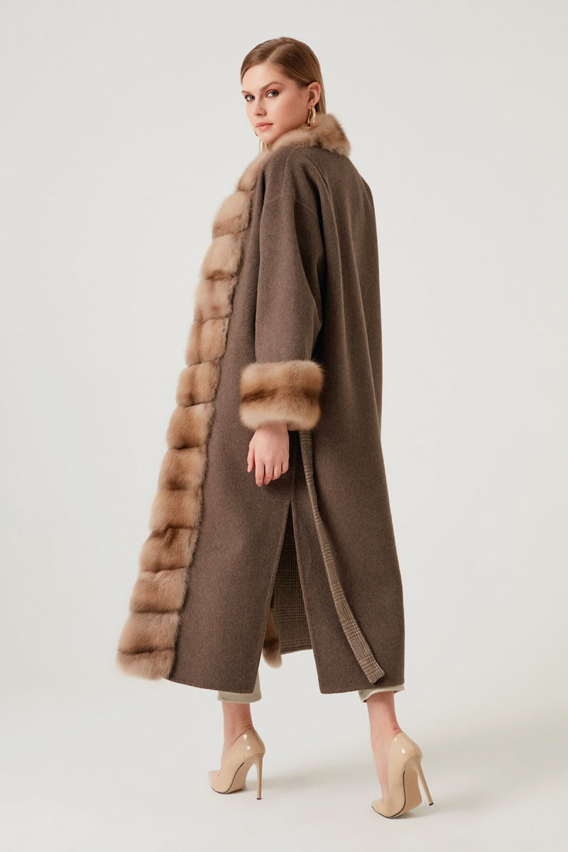 Verona Sable Fur Wool Women's Coat